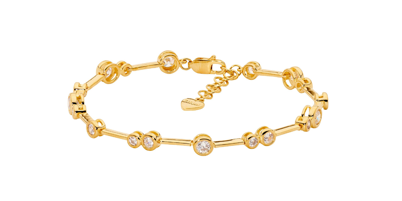 Zirconia Bracelet - gold tone