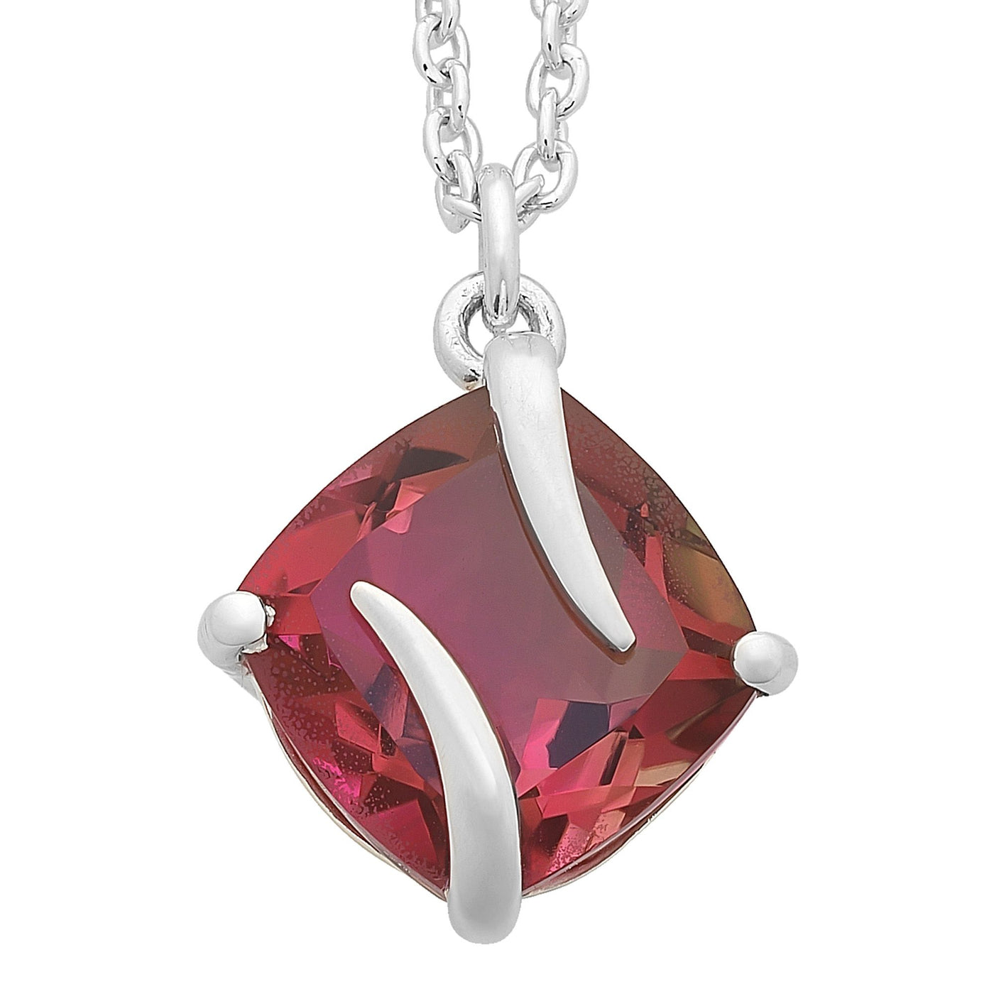Silver Created Tourmaline Necklace