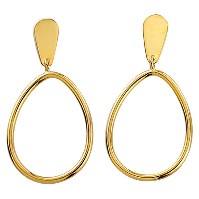 9k Yellow Gold Silver Filled Novelty Drop Stud Earring