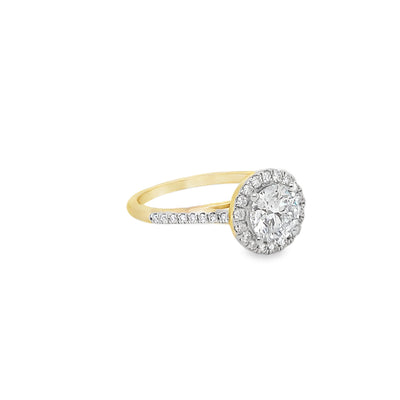 14K LabGrown Brilliant Halo Ring