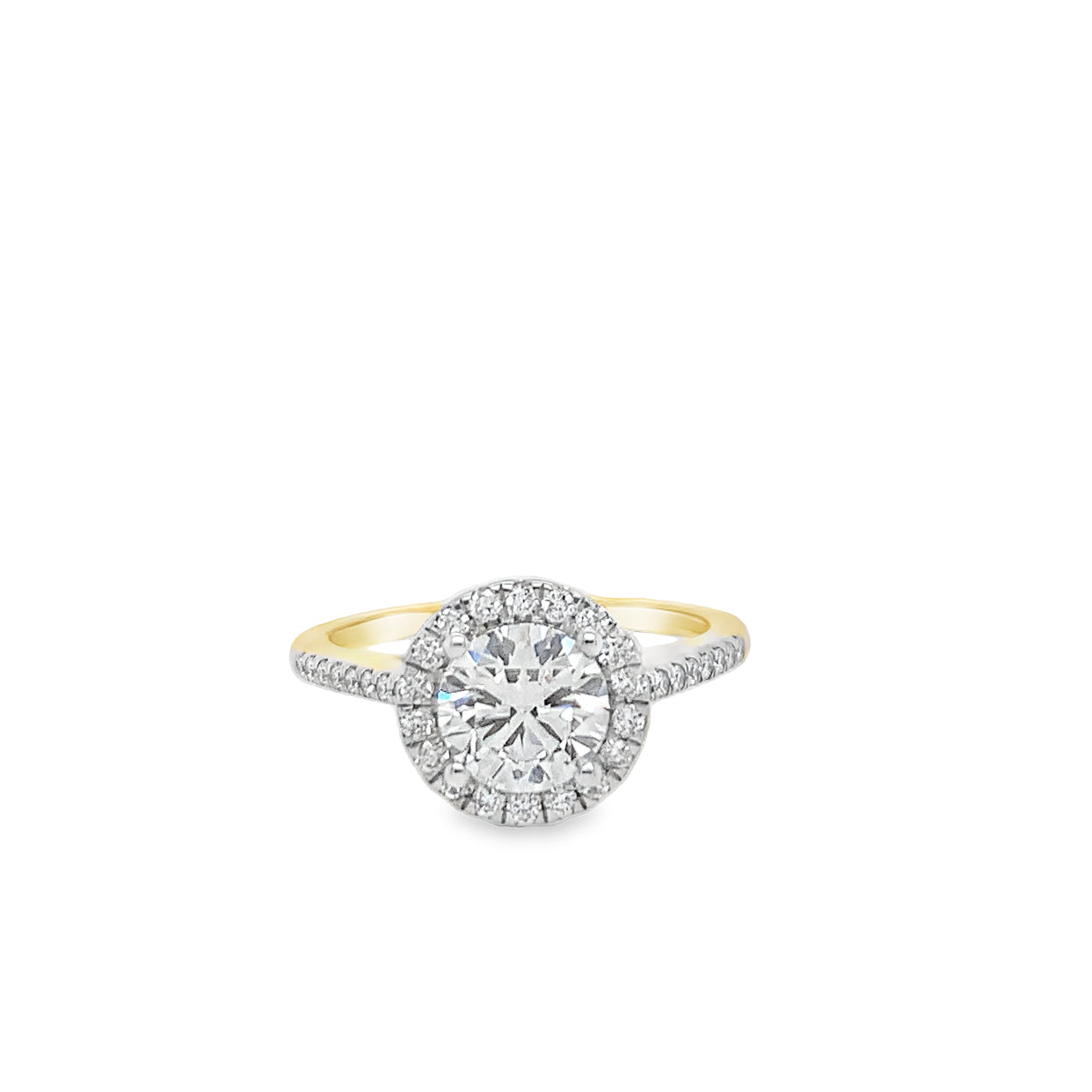 14K LabGrown Brilliant Halo Ring