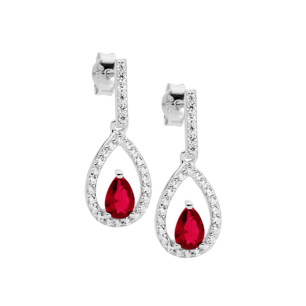 Ellani Elegant Drop Earring- red