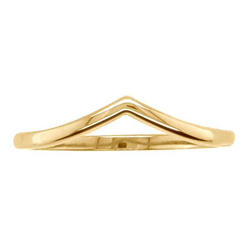 9K Yellow Gold Plain V Ring