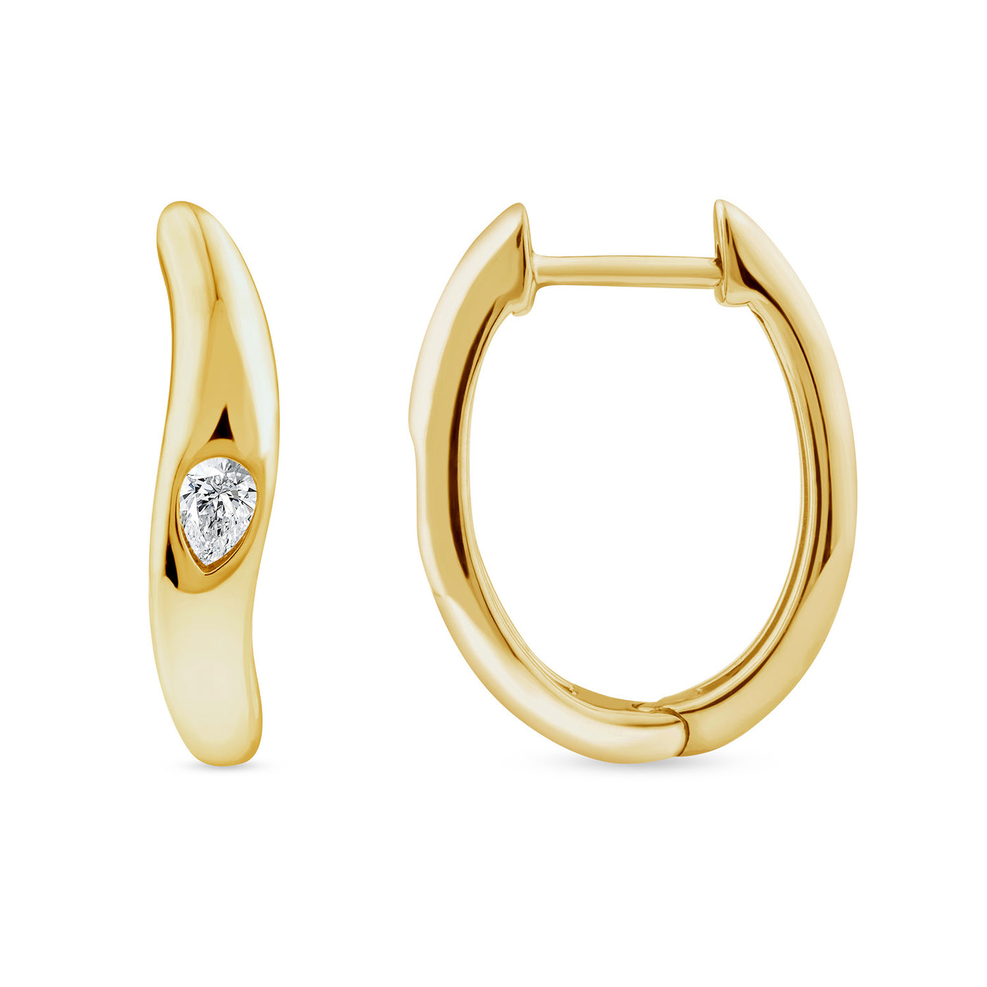 9K DIAMONDS IN GOLD HUGGIE EARRING