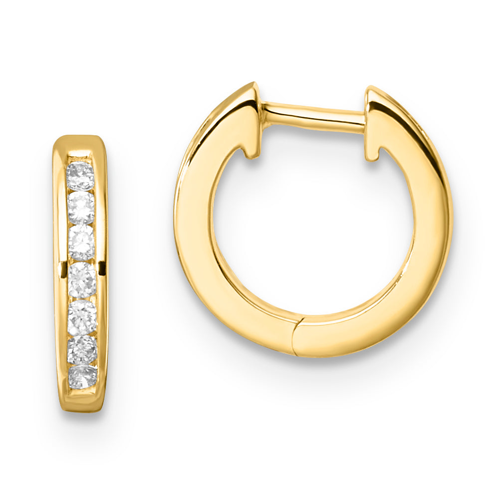 9K Yellow Gold Round Lab Grown Diamond Huggies