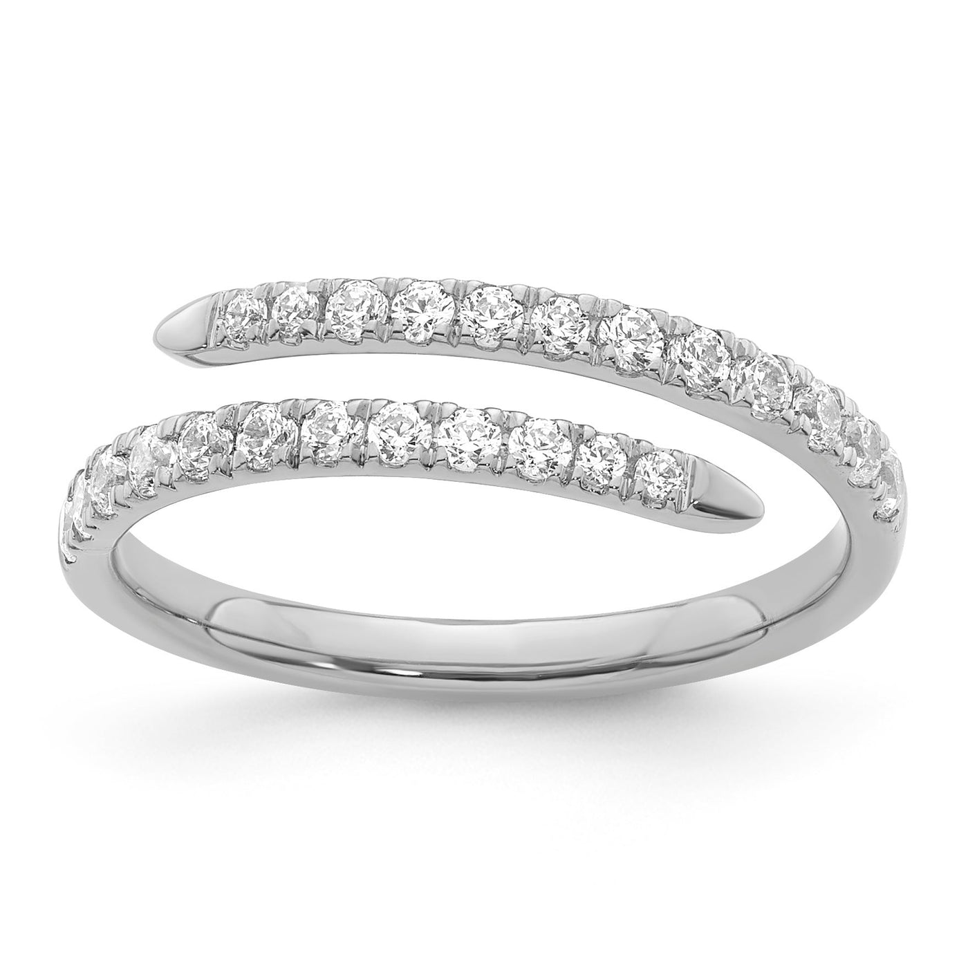 9K White  Gold Lab Grown Diamond Spiral Dress Ring