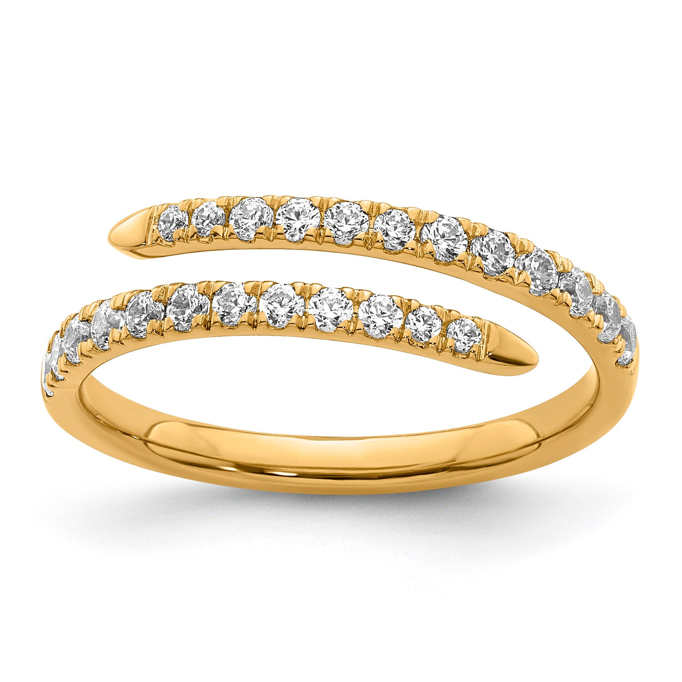 9K Yellow Gold Lab Grown Diamond Spiral Dress Ring