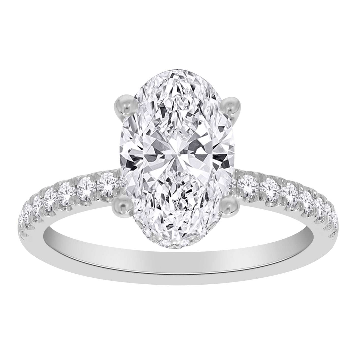 14k Lab Grown Hidden Halo Diamond Ring