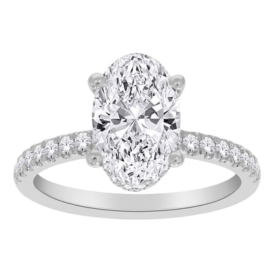 14k Lab Grown Hidden Halo Diamond Ring