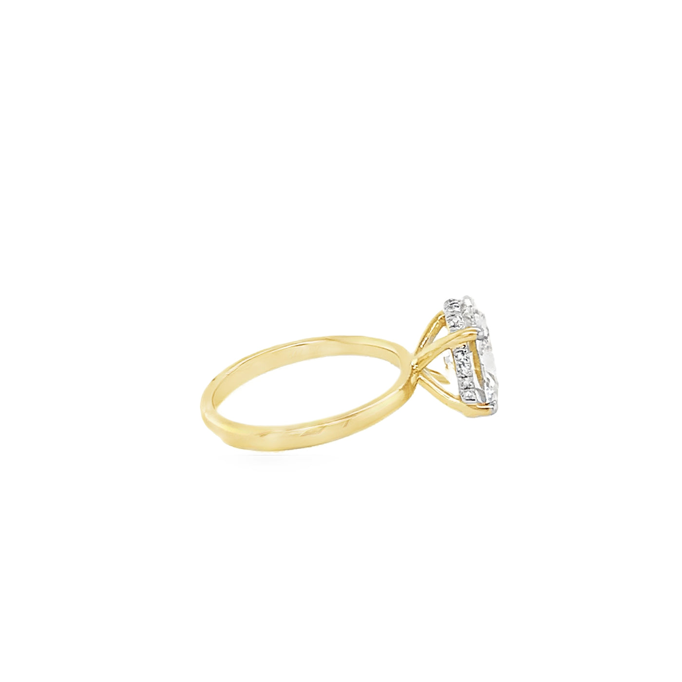 14k 3carat Oval Lab-Grown Solitaire Ring