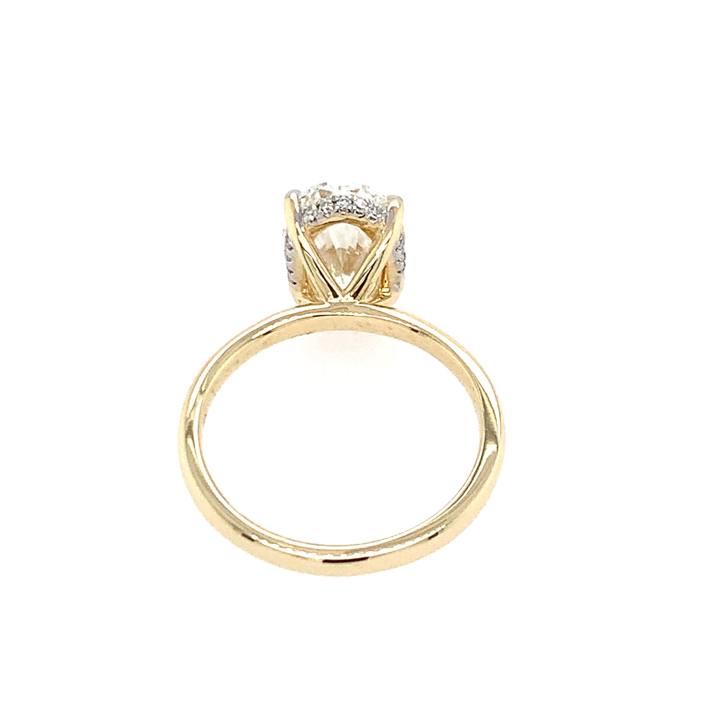 14k 3carat Oval Lab-Grown Solitaire Ring