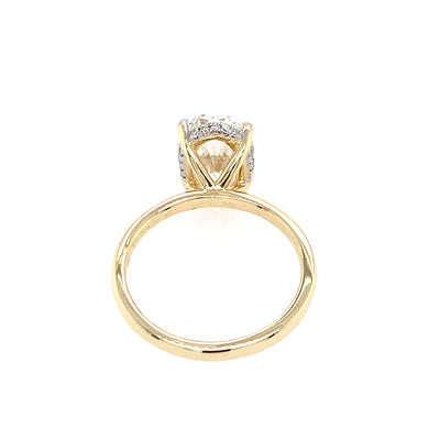 14k 3carat Oval Lab-Grown Solitaire Ring