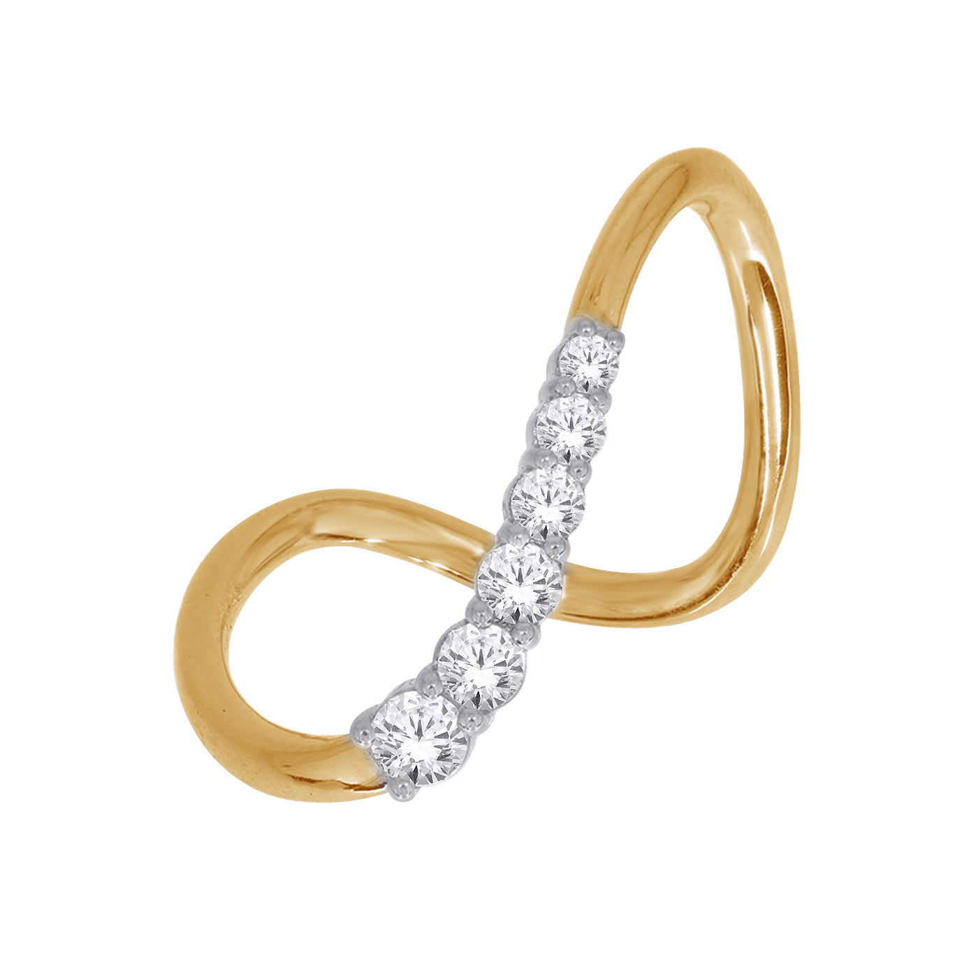 10K Wave Diamond Ring