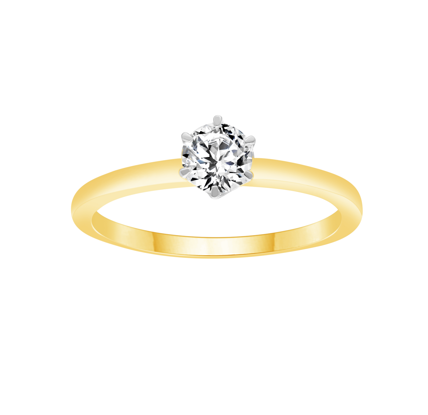9K Yellow Gold Lab Grown Diamond Solitaire Ring