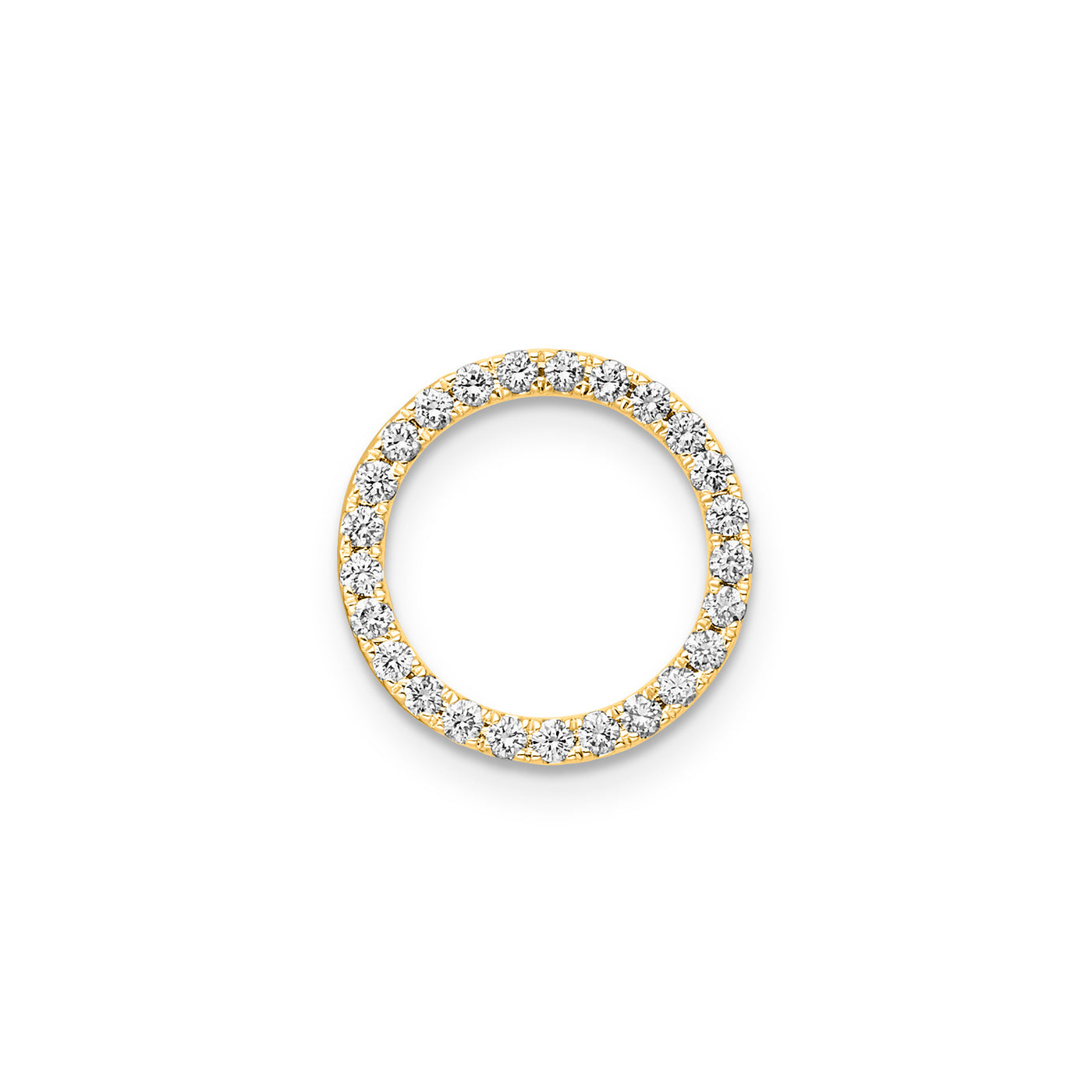 9K YELLOW GOLD DIAMOND CIRCLE PENDANT