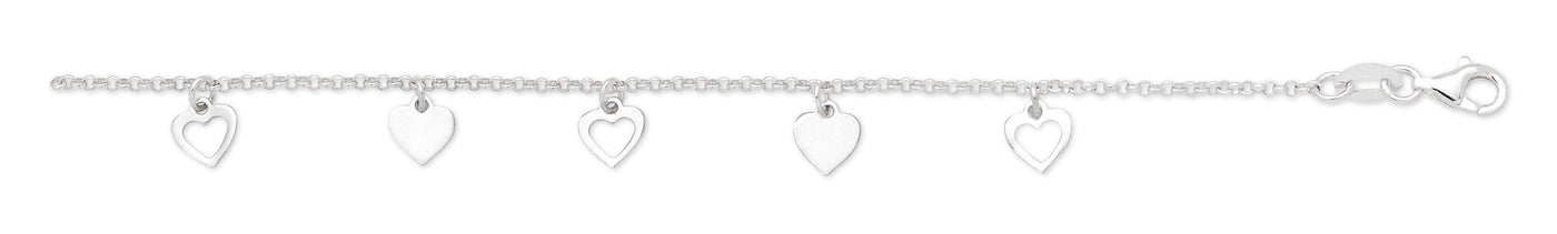 Silver Heart Anklet