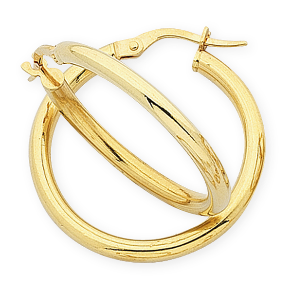 9k Yellow Gold & silver filled Hoop