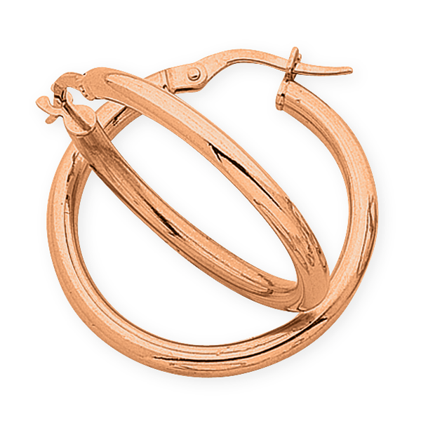 9k Rose Gold & silver filled Hoop