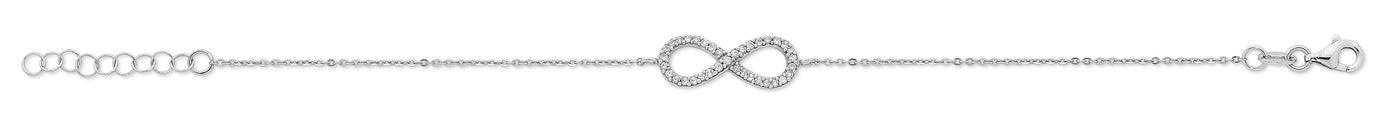 Silver Zirconia Infinity Bracelet