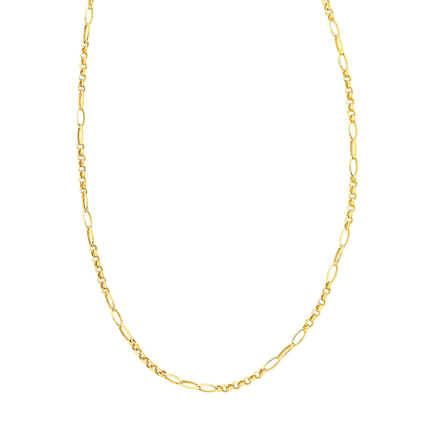 9k Yellow Gold & Silver filled Belcher chain