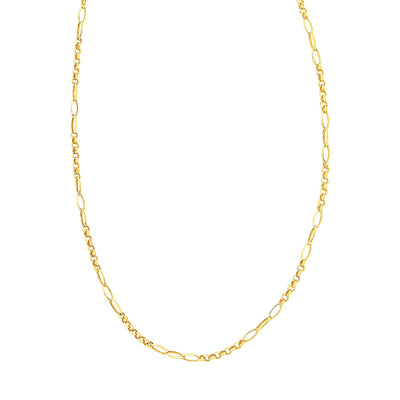 9k Yellow Gold & Silver filled Belcher chain