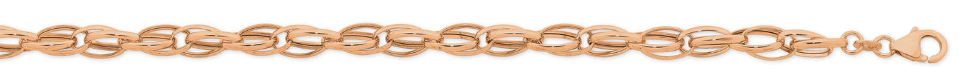 9K Rosegold Silver Filled open link bracelet