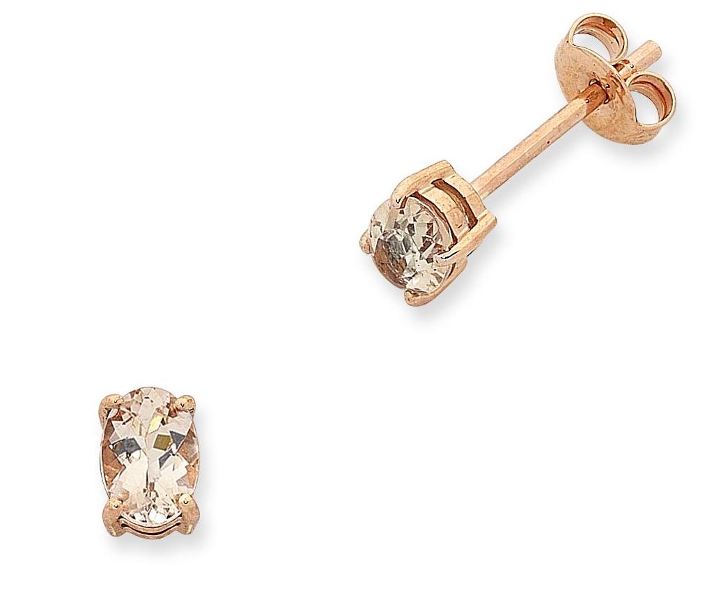 9ct Rosegold Morganite studs