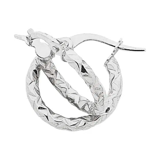 9ct White Gold Hoops