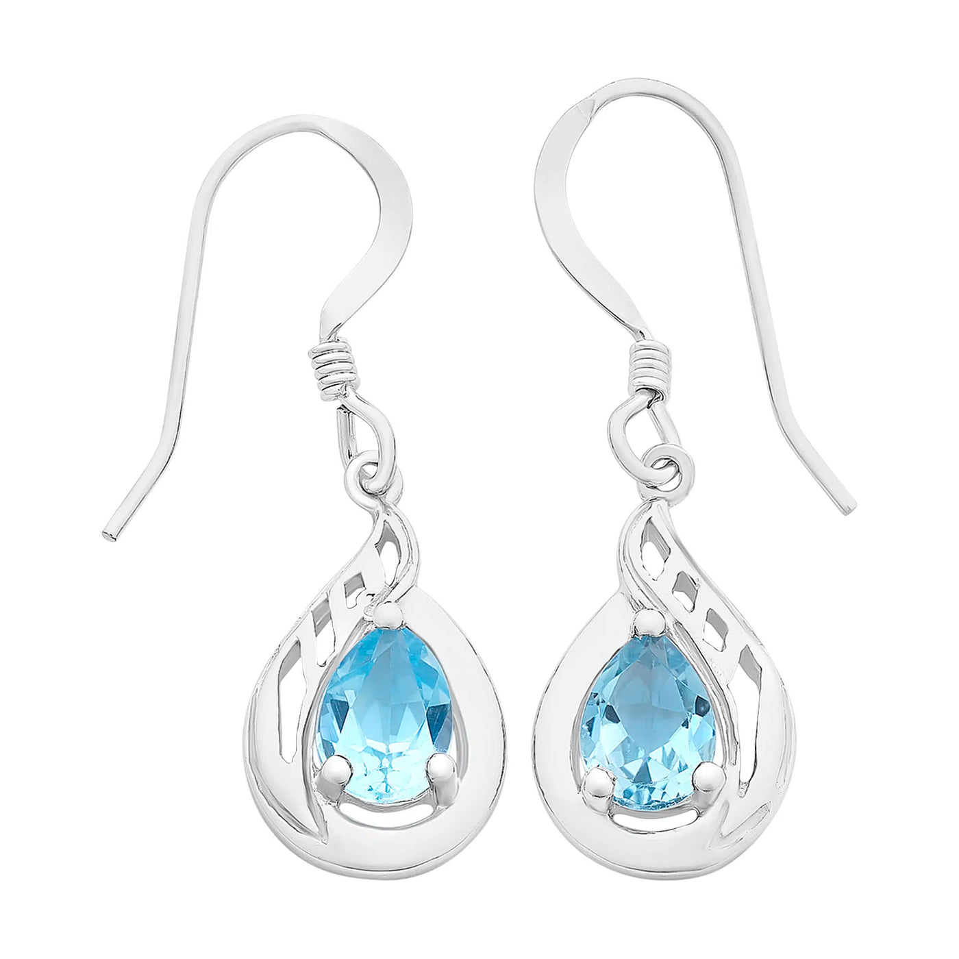 Sterling Silver Blue Topaz Earrings