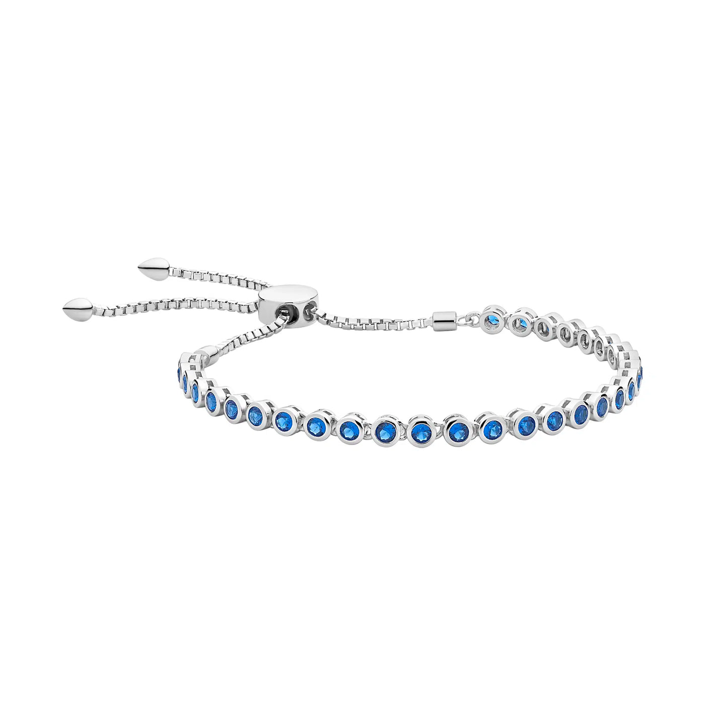 Silver Friendship Bracelet - blue