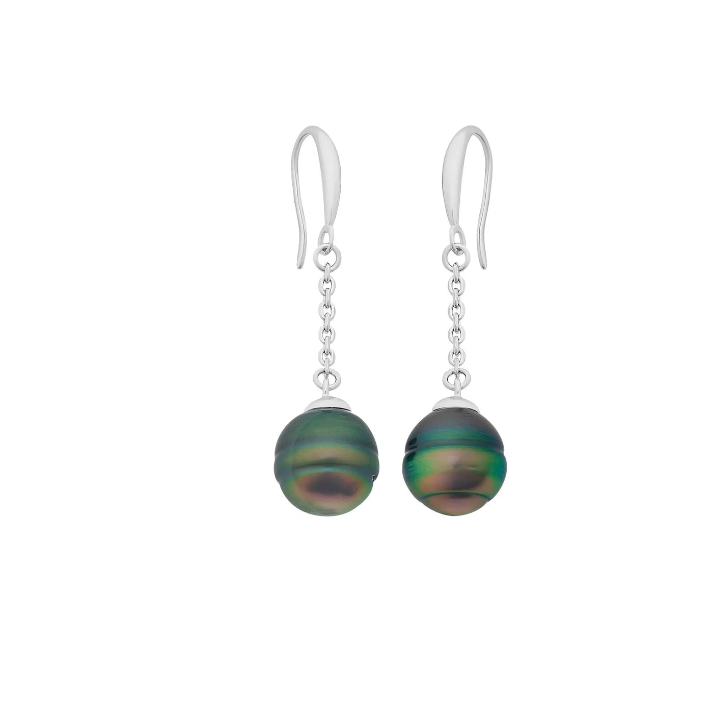 Sterling Silver Tahitian Pearl Earrings