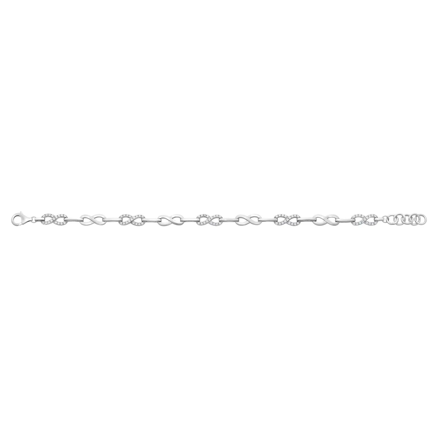 SS Cubic Zirconia Infinity Bracelet