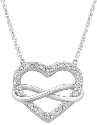 Silver Zirconia Heart Necklace