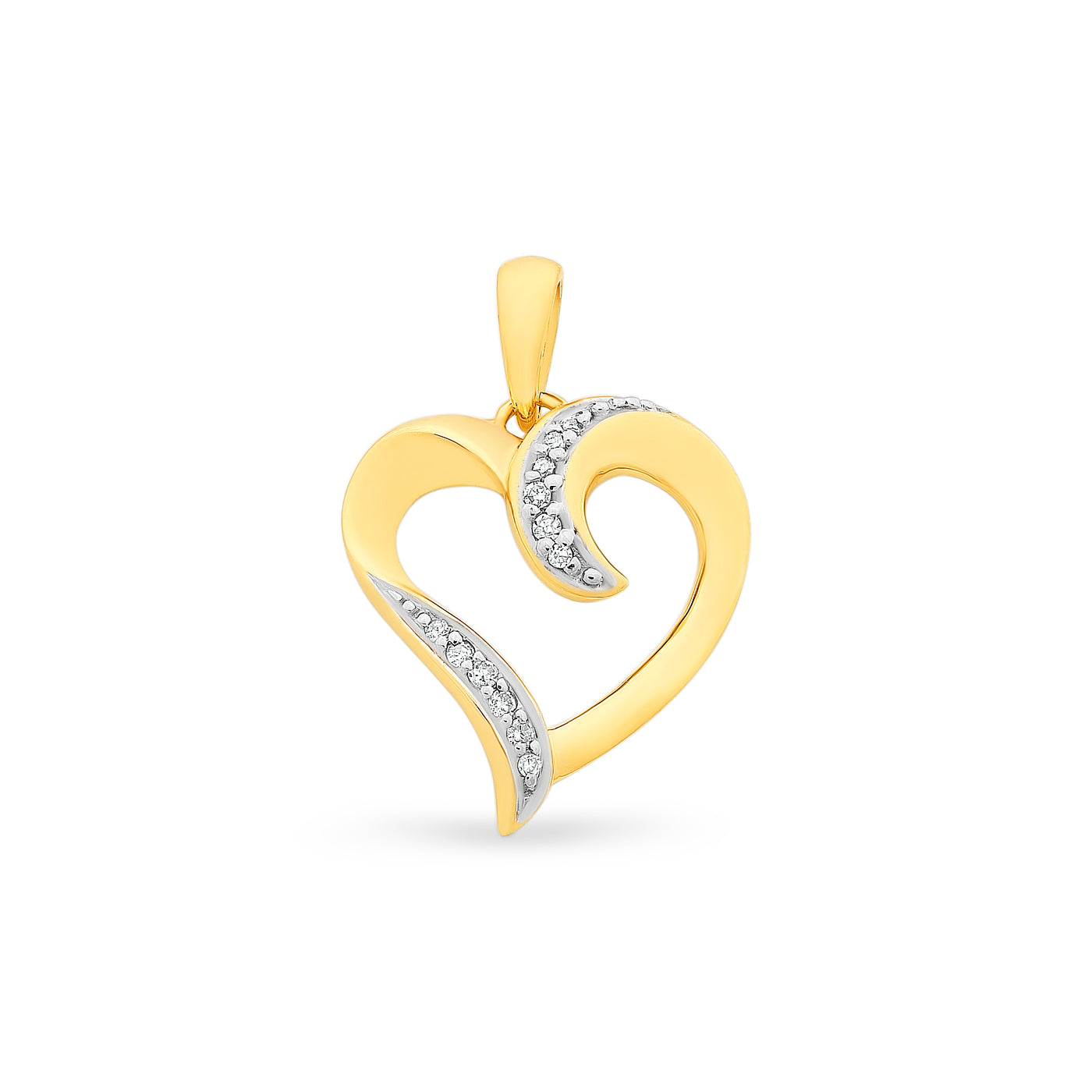 Gold Diamond Heart Pendant