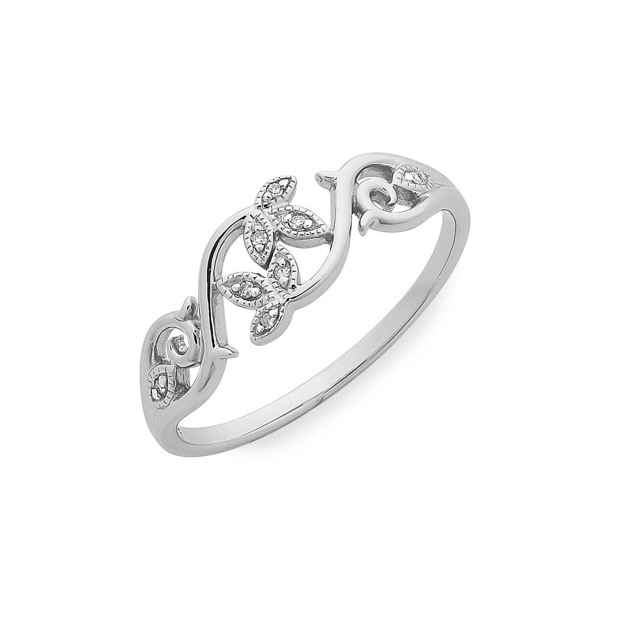 Silver Vine Ring with DIAMONDS!