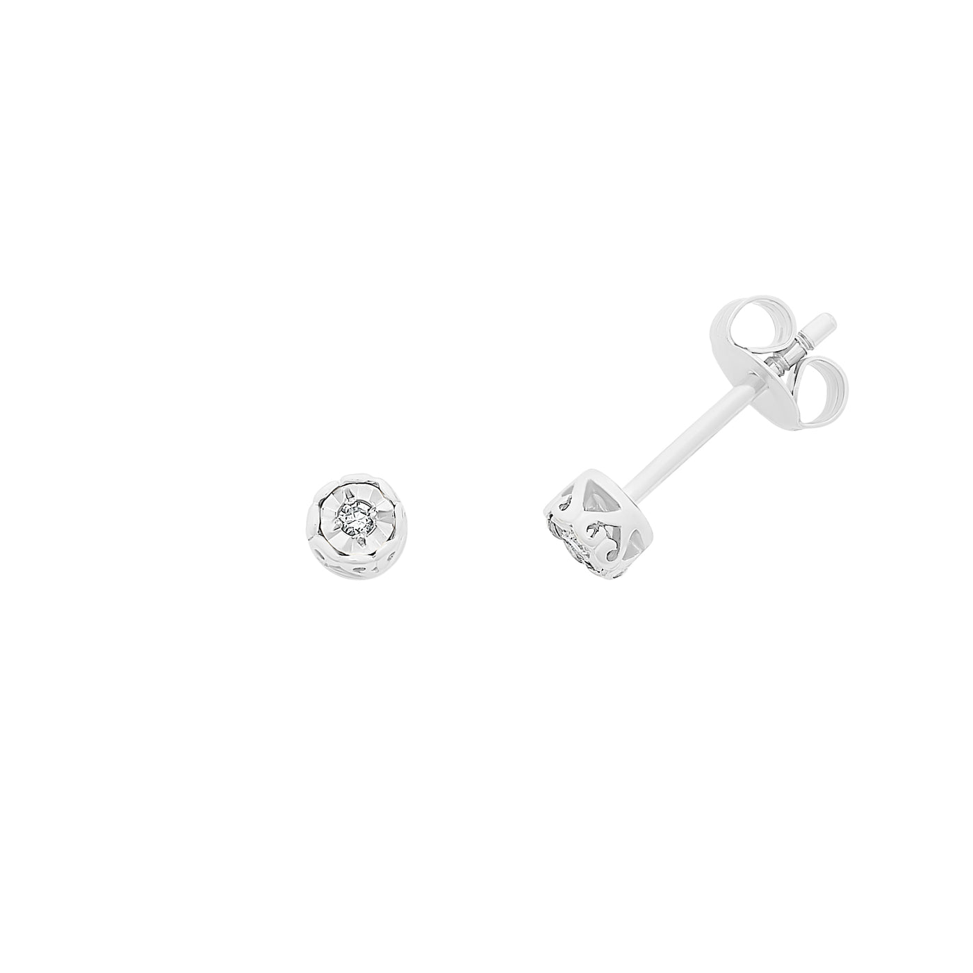 9K White Gold Diamond Studs