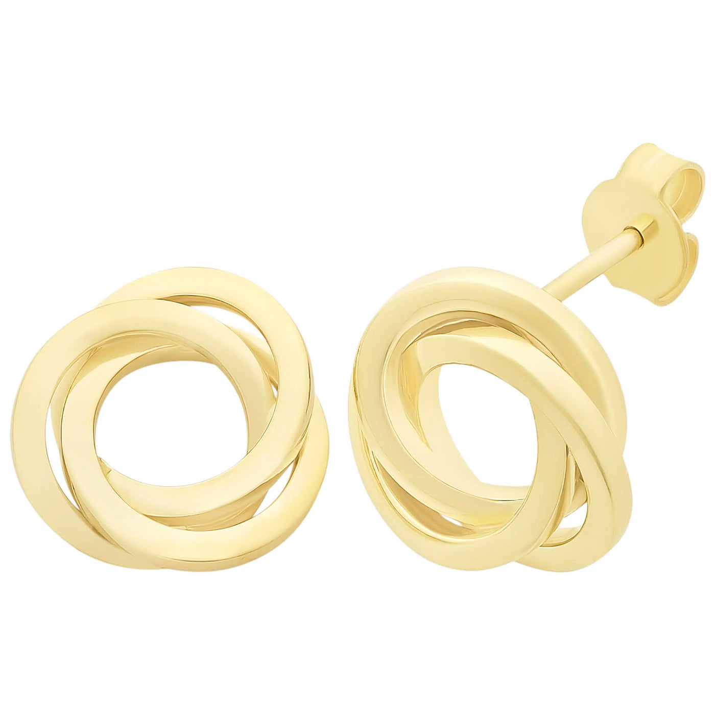 9K Yellow Gold Silver Filled Stud Earrings