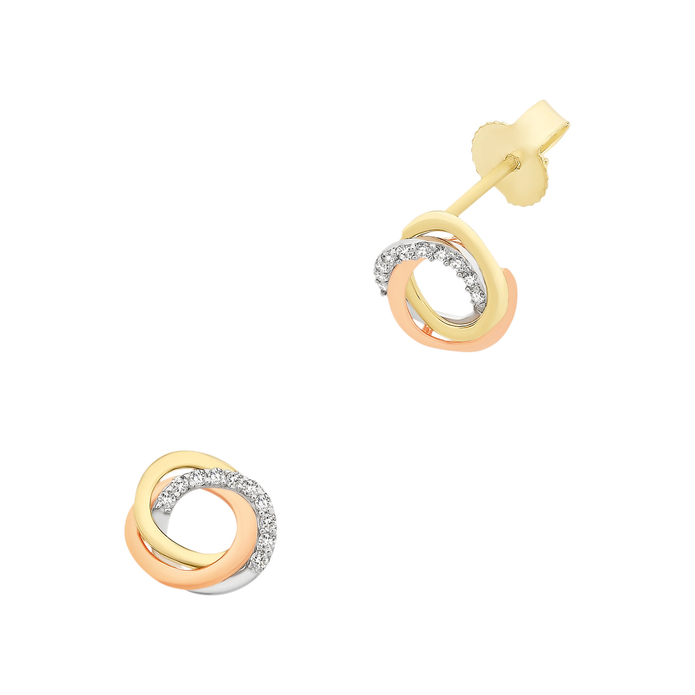 9K 3-tone earrings