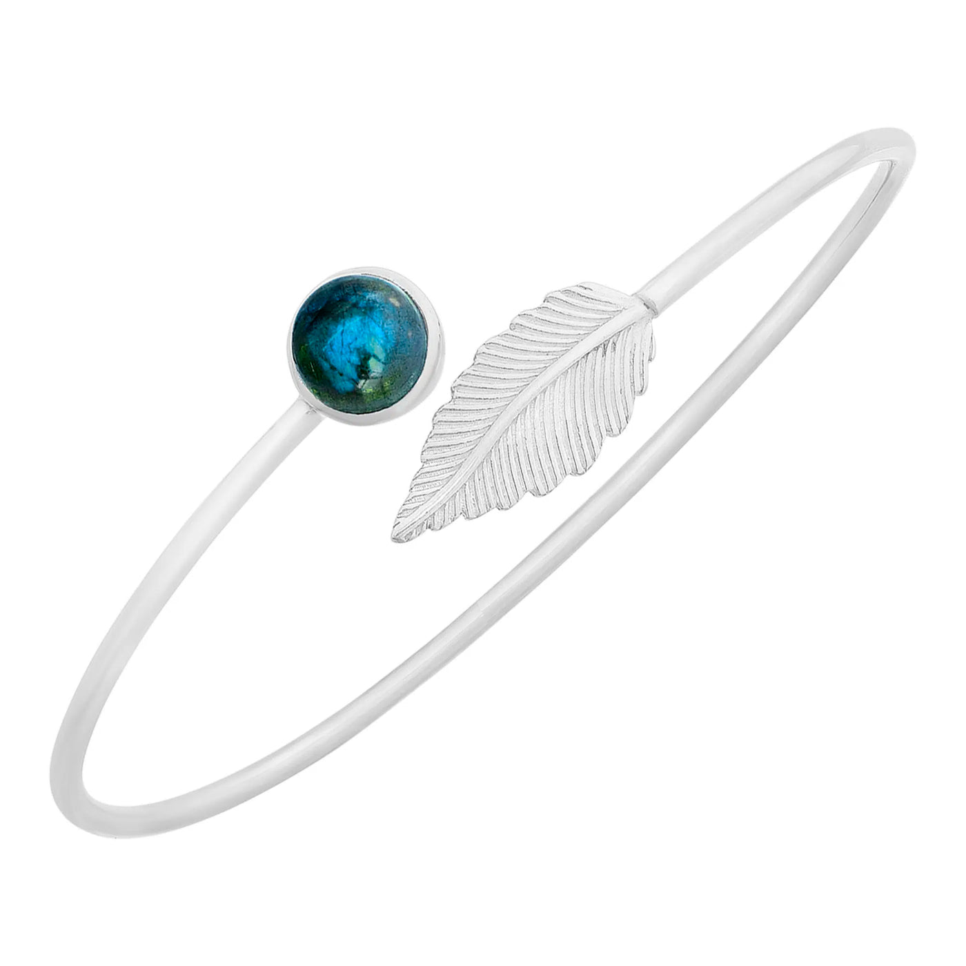 Labradorite and Leaf Bangle