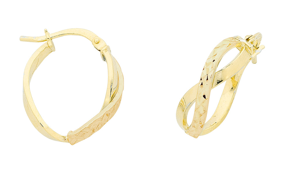 9k Yellow Gold Silver Filled Infinity Hoops