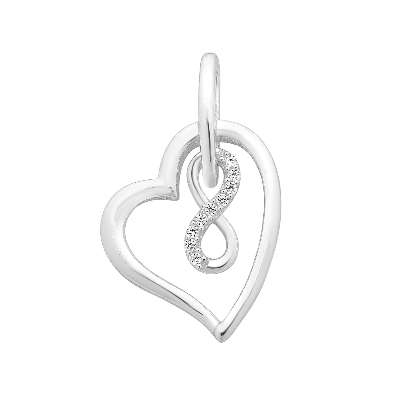 Silver Heart & Infinity Pendant