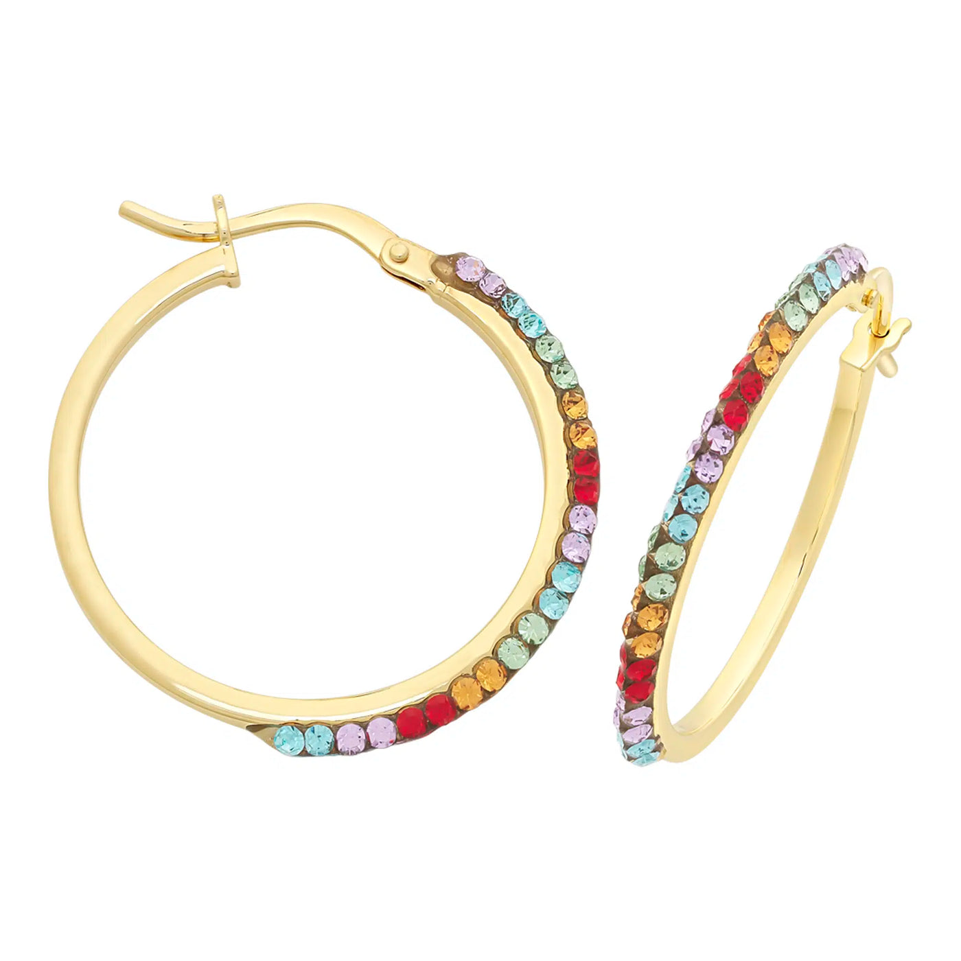 9K Silver Filled Rainbow Crystal Hoop