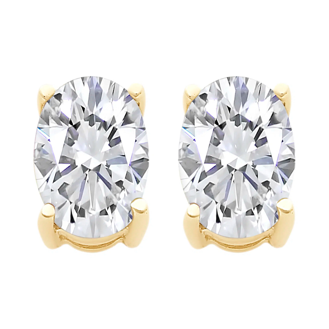 9K Oval Cubic ZirconiaEarrings