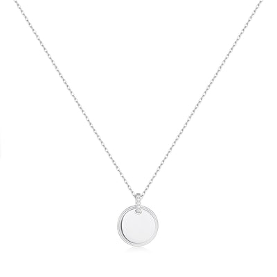 Silver Disc Pendant Necklace