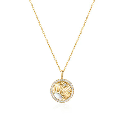 Gold Shiny Sun Star Necklace