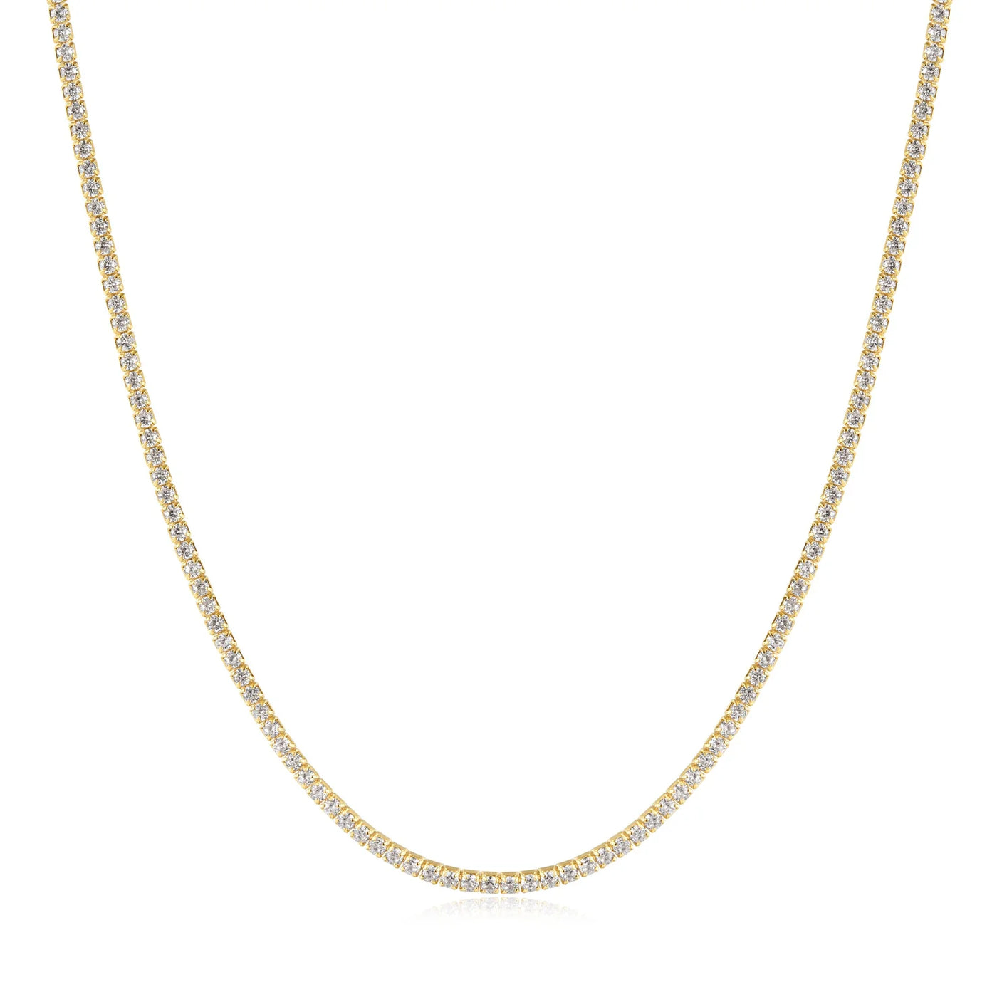 Gold Pave Necklace -tennis necklace