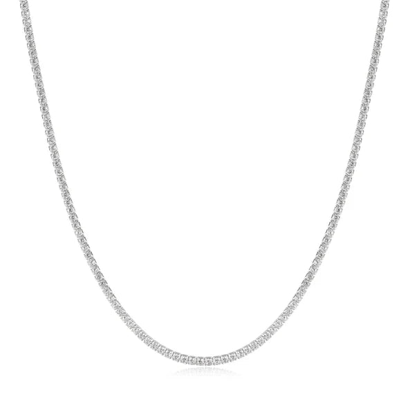 Silver Pave Necklace -tennis necklace