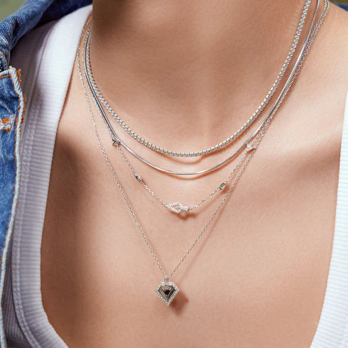 Silver Geometric Necklace