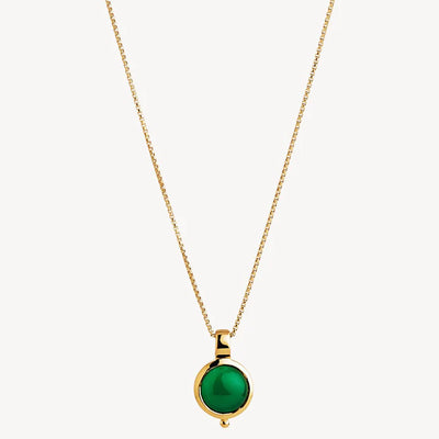 Garland Yellow Gold Green Onyx Necklace