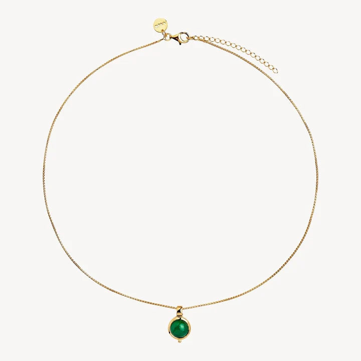 Garland Yellow Gold Green Onyx Necklace